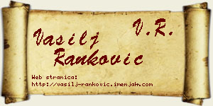 Vasilj Ranković vizit kartica